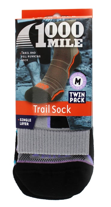 1000 Mile - 2er-Pack Damen Trail Einlagige Feuchtigkeitsableitende Merinowollsocken - Grau - Image 2