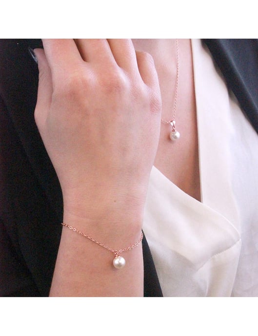 Kristall-Perlenarmband - Rose Gold und Kristall - Image 5