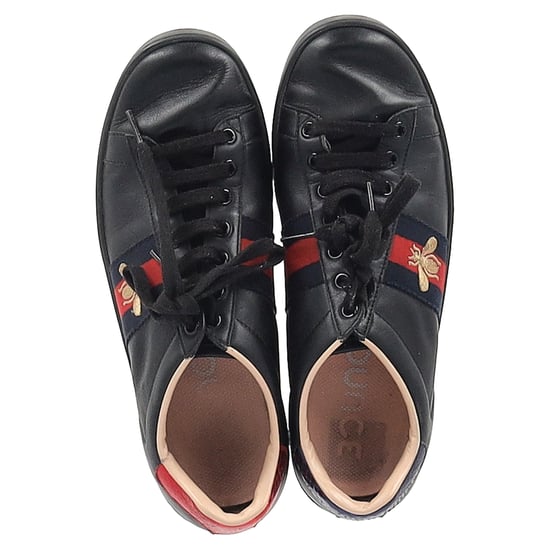 Gucci Ace Bee Low-Top Sneaker aus schwarzem Kalbleder - Image 2