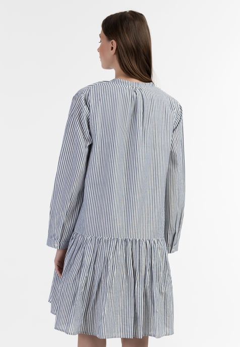 Dreimaster Langarmkleid Damen Dunkelmarine Streifen - Image 4