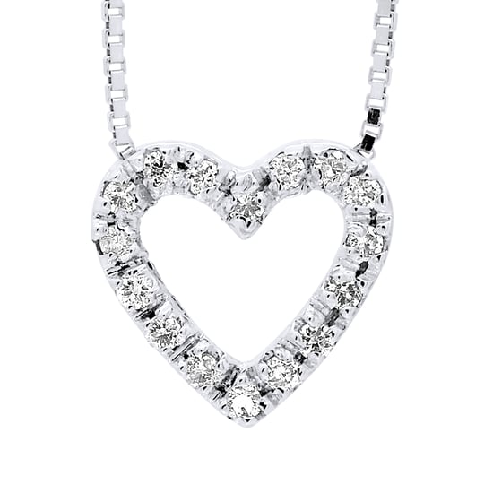DIADEMA - Necklace with Diamonds - Heart - White Gold