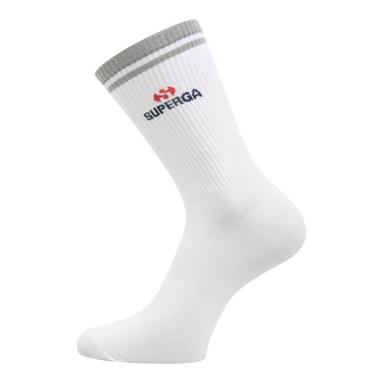 Superga Chaussettes unisexes adultes en tricot côtelé (paquet de 3) (Blanc) - Image 2