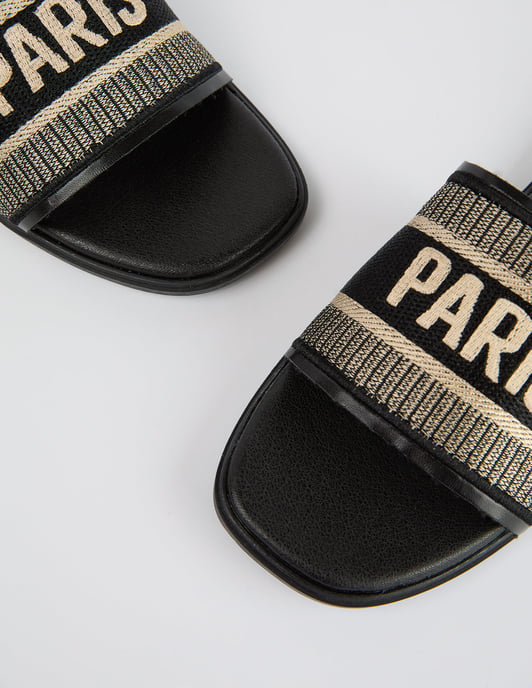 Woven Paris Strap Front Sandal