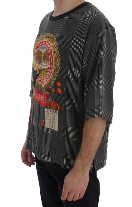 Dolce & Gabbana Men's Crewneck SANGUINELLA ITALIA Print Silk T-shirt