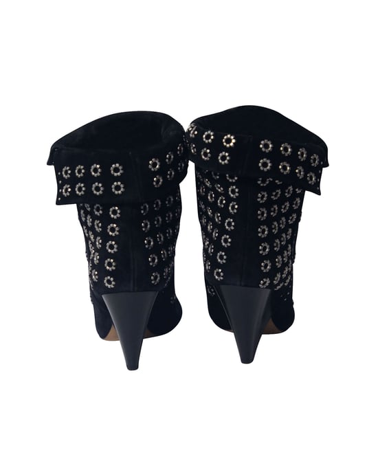 Isabel Marant „Lakky 90“ Ösenstiefel aus schwarzem Wildleder - Image 4