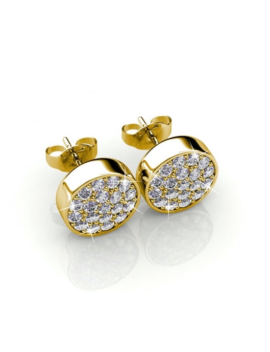 Runde Ohrringe - Gold und Kristall - Image 3