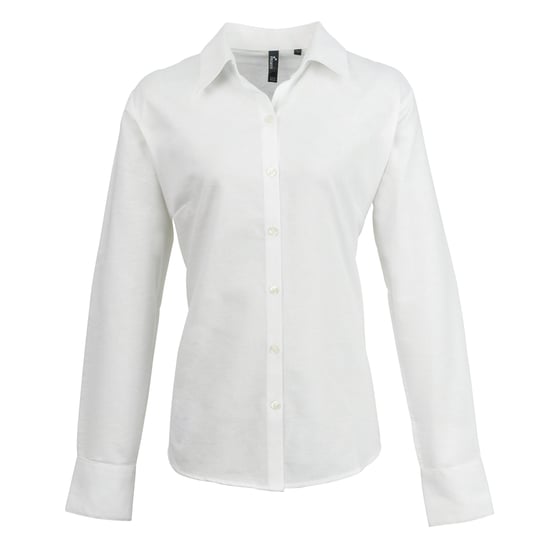 Premier Damen Oxford-Bluse / Bluse / Arbeitshemd, langärmlig (Weiß) - Image 1