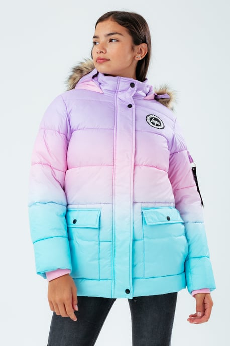 Hype Pink Blue Fade Kids Explorer Jacket