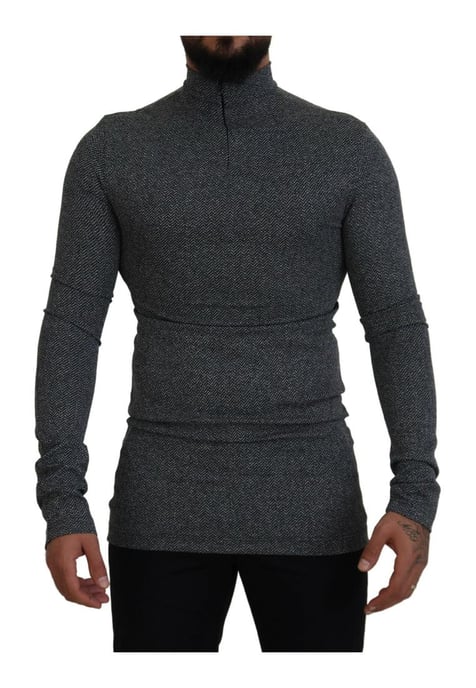 Dolce & Gabbana Herren Dunkelgrauer Nylon Rollkragenpullover - Image 1