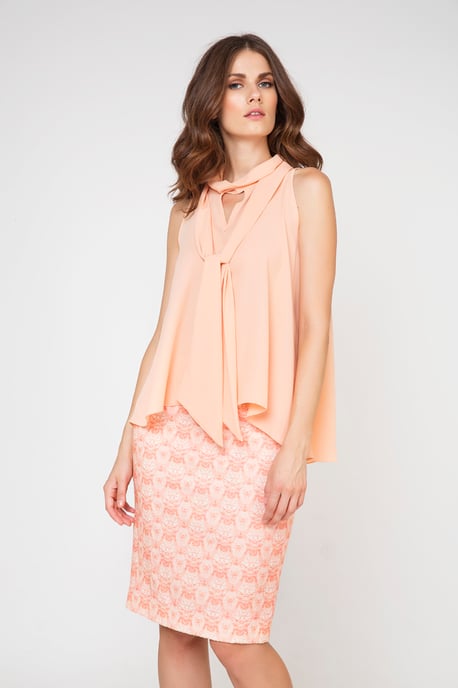 Peach Blossom Pencil Skirt