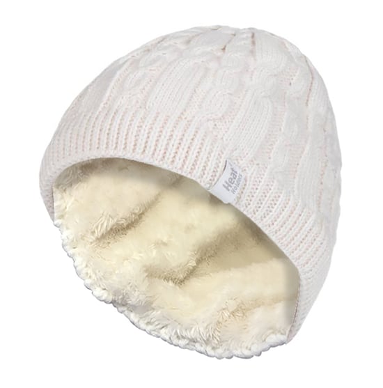 Damen gerippt Kabel stricken Fleece gefüttert Thermal gestrickt Beanie Hut - Image 1