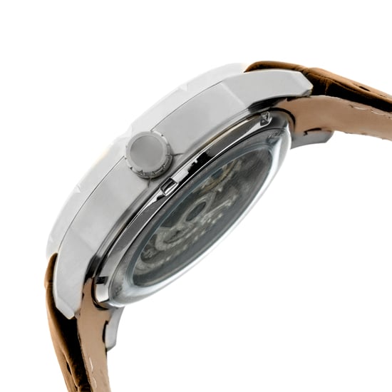 Heritor Automatic Ryder Skeleton Leather-Band Watch