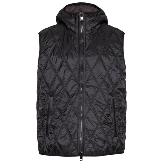 Diesel Brand Logo Black Quilted Gilet Jacket