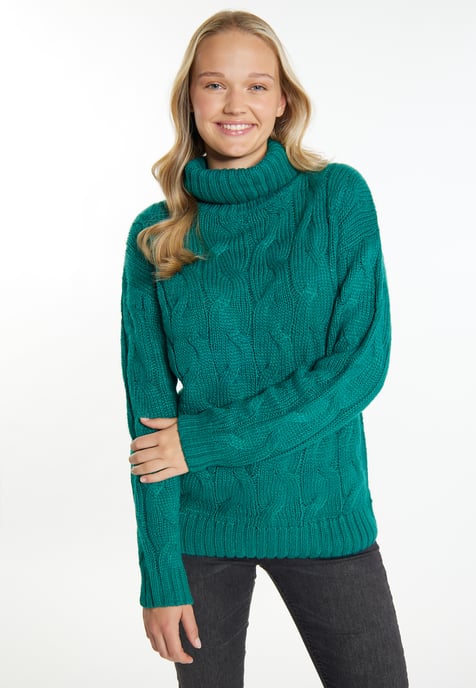 Mymo Strickpullover Damen grün - Image 3