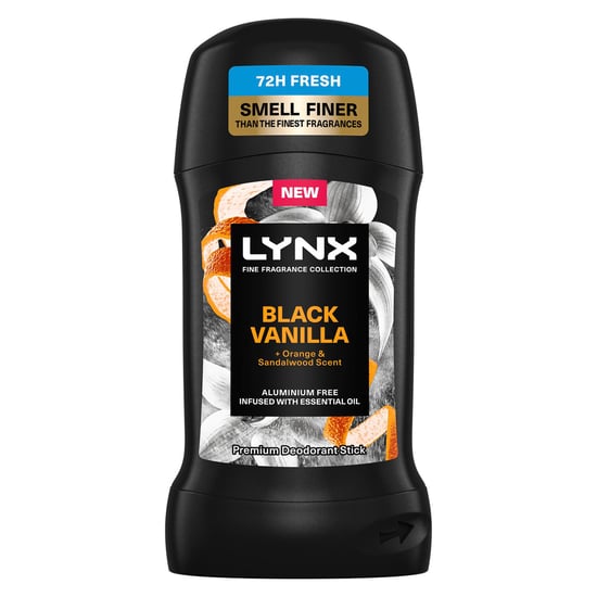 Lynx Deodorant Stick Black Vanilla with 72Hrs Freshness 50ml, 6 Pack
