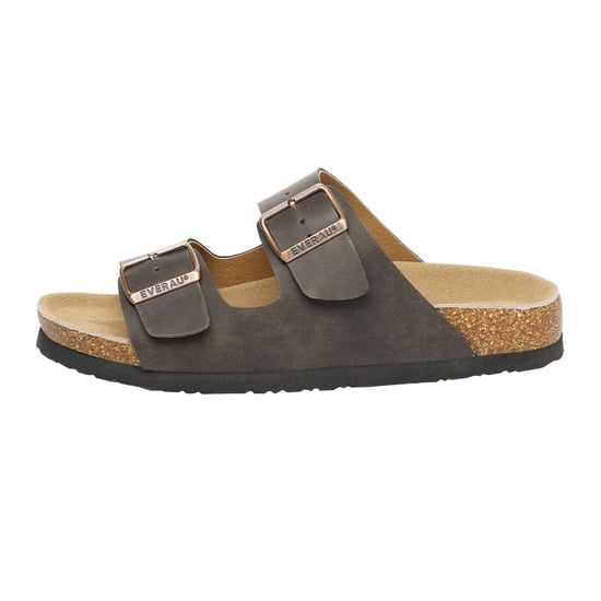 EVER AU Women Mallard Leather Twin Buckle Sandals - Brown Oiled Leather