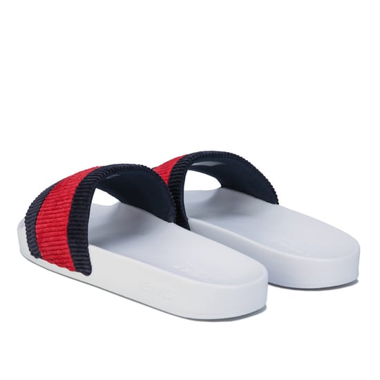 Women's Tommy Hilfiger Colour-Blocked Corduroy Slde Sandals in White