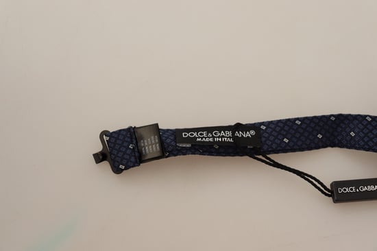 Dolce & Gabbana Herren Dunkelblau Mustergemusterte Verstellbare Hals-Papillon-Schleife - Image 3