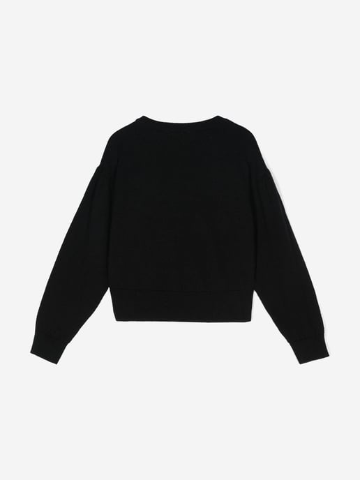 Moschino Girls Bear Heart Logo Jumper in Black - Image 2