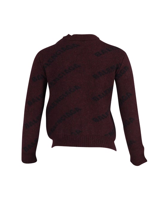 Balenciaga Logo-Pullover in rotem Druck aus Wolle - Image 3