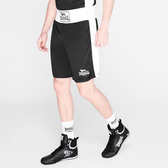 Lonsdale Mens Box Short Wide Elasticated Waistband Training Boxing Gym Bottom