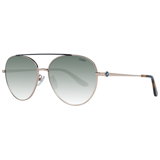 BMW - Sonnenbrille mit glänzendem Roségoldrahmen und grünen Verlaufsgläsern - Image 1