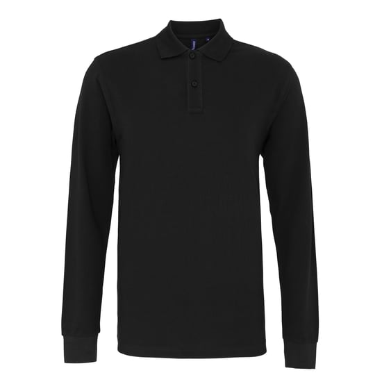 Asquith & Fox Herren Classic Fit Langarm-Poloshirt (Schwarz) - Image 1