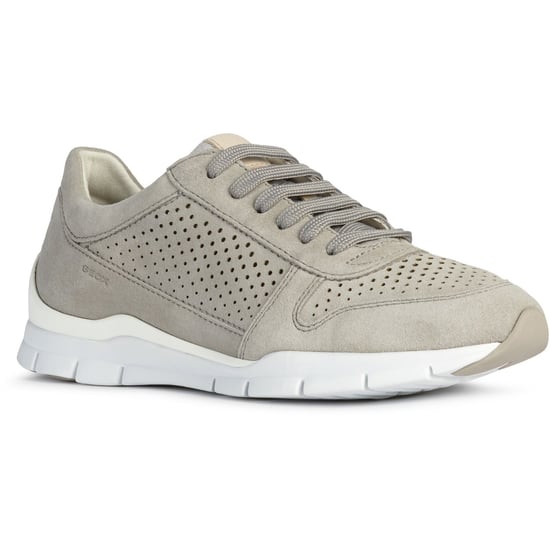 Geox D Sukie B Leder Damen Hellgrau Turnschuhe - Image 1