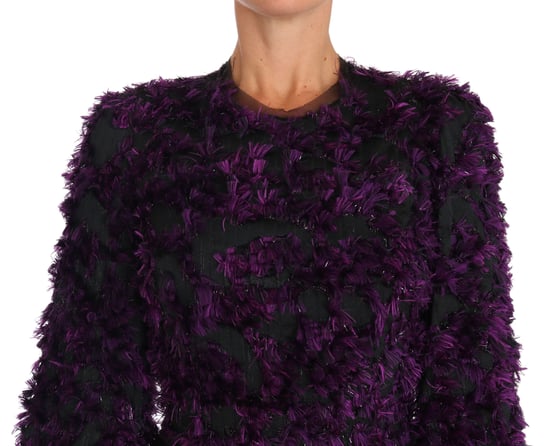 Dolce & Gabbana - Robe fourreau midi à franges violettes pour femme - Image 4