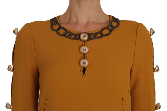 Dolce & Gabbana Women's Marron Mini Crystal Embellished Dress - Image 2