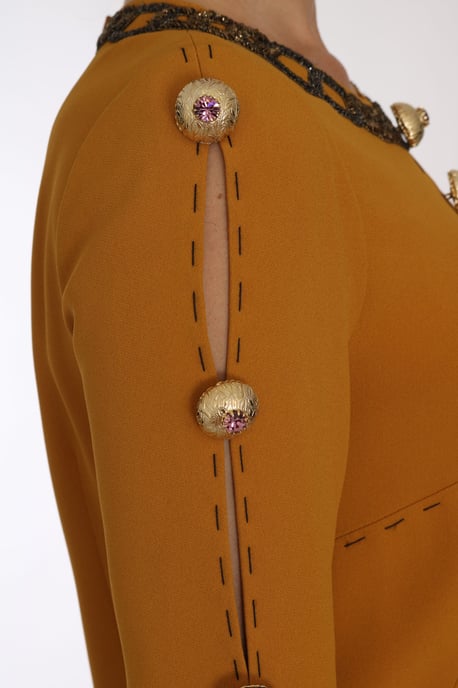 Dolce & Gabbana Women's Marron Mini Crystal Embellished Dress - Image 3