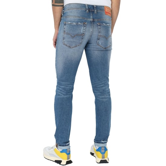 Diesel Sleenker-X Denim Mittelblaue Rohrenjeans - Image 2