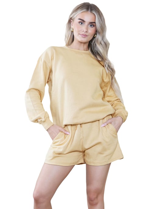 Kruze | Womens Sweatshirt & Shorts Trainingsanzug Set - Image 4