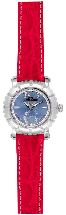 Yonger: Watch Red Band with Silver Dial