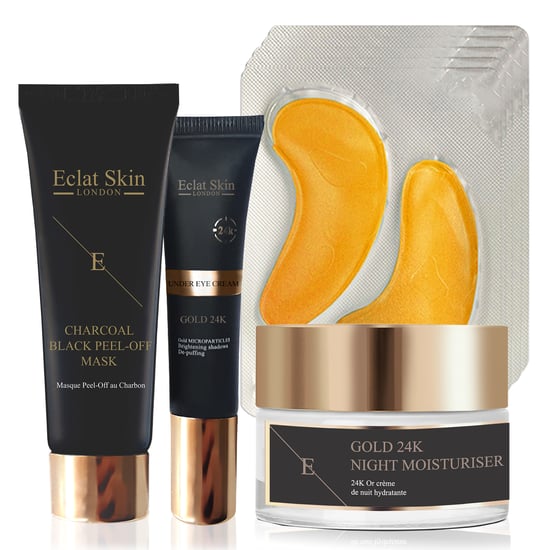 Anti-Wrinkle Night Moisturiser 24K Gold + Under Eye Cream 24K Gold + Collagen Gold Under Eye Patch 24K Gold - 5 x 2 Pads + Purifying Black Peel-Off Mask 24K Gold