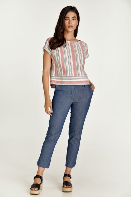 Blue Denim Style Cotton Pants