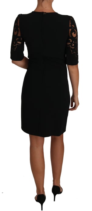 Dolce & Gabbana Women's Black Floral Cut Out Pattern Coctail Dress - Image 2