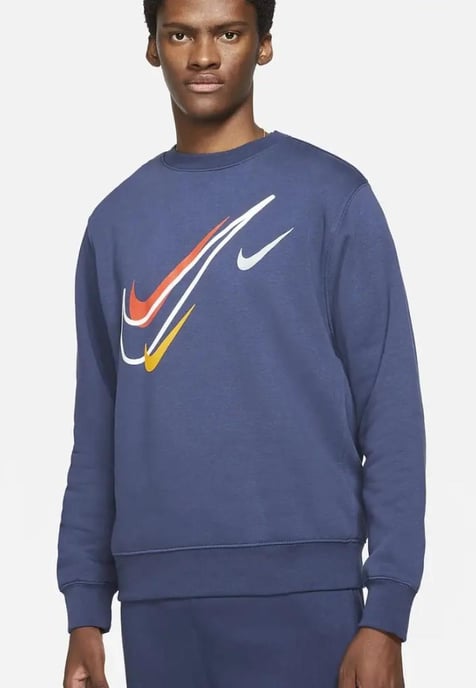 Nike Herren Multi Swoosh Crewneck Sweatshirt in Marine - Image 1
