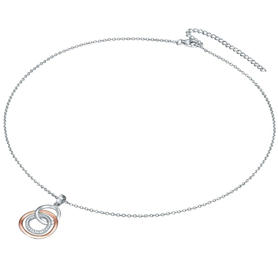 Necklace with pendant sterling silver bicolor zirconia white Rafaela Donata - Image 2