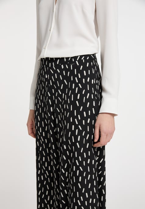 Dreimaster Stoffhose Damen schwarz-wollweiß - Image 5