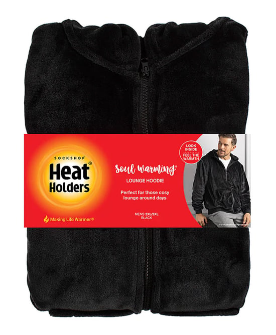 Heat Holders - Mens Soul Warming Soft Fleece Lounge Hoodie - Schwarz - Image 2