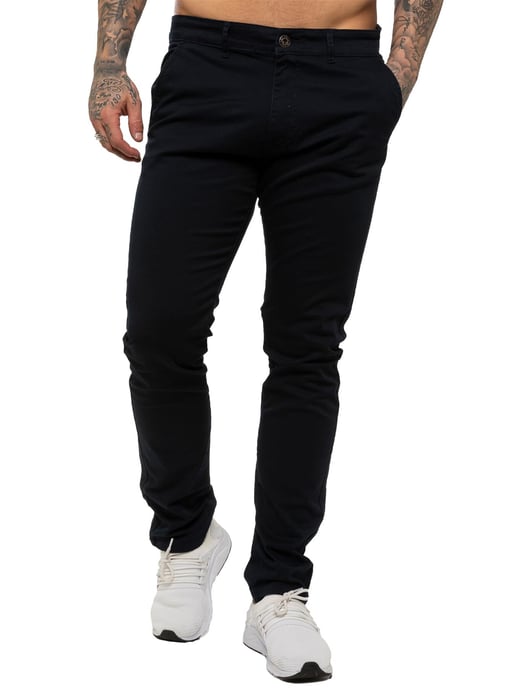 Enzo | Herren Slim Fit Stretch Chino Jeans - Marineblau - Image 2