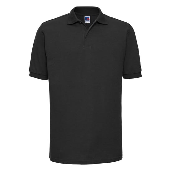 Russell Herren Ripp Polo-Shirt, Kurzarm (Schwarz) - Image 1