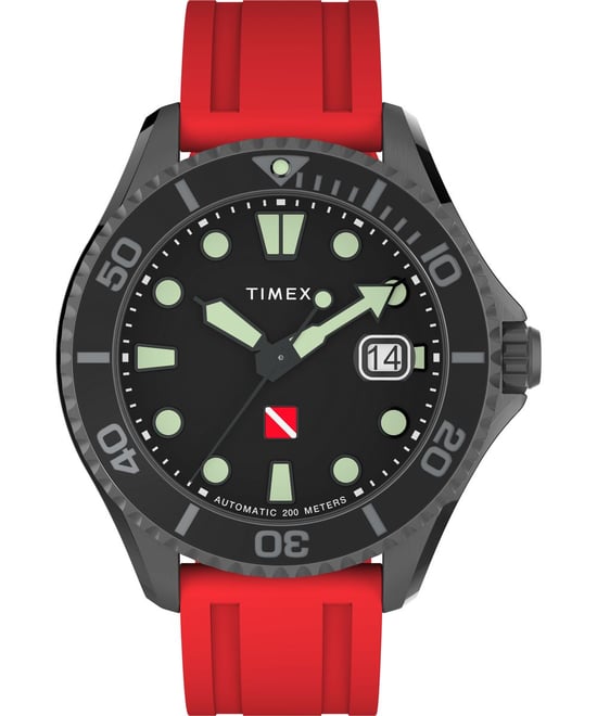 Timex Deep Water Tiburon Automatic Rot Herren Armbanduhr TW2W21000 - Image 1