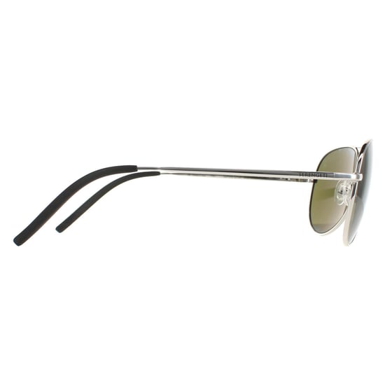 Serengeti Aviator Unisex Shiny Silver Polarized Green 555nm Carrara Small