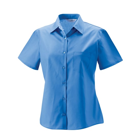 Russell Kollektion Damen Popeline Pflegeleicht Kurzarm Hemd (Corporate Blau) - Image 1