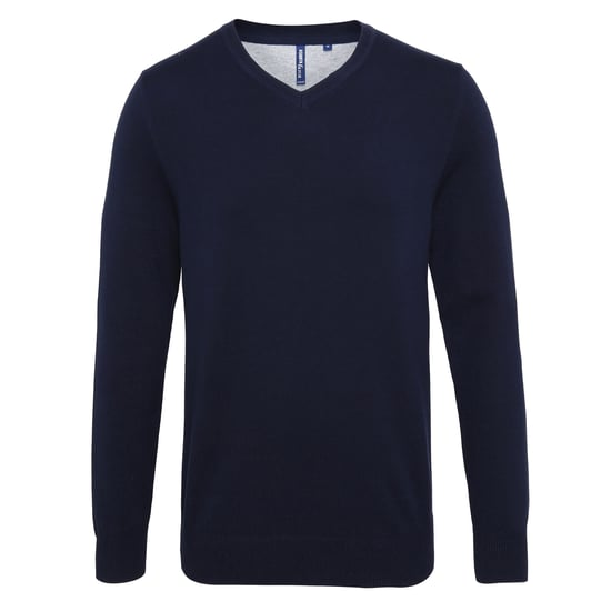 Asquith & Fox Herren Pullover mit V-Ausschnitt aus reicher Baumwolle (French Navy) - Image 1