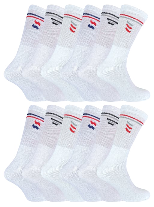 Sock Snob - 12 Paar Herren-Baumwoll-Socken in Weiß & Schwarz - Weiß - Image 1