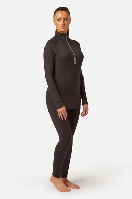 Cozy Zip Neck Baselayer Black