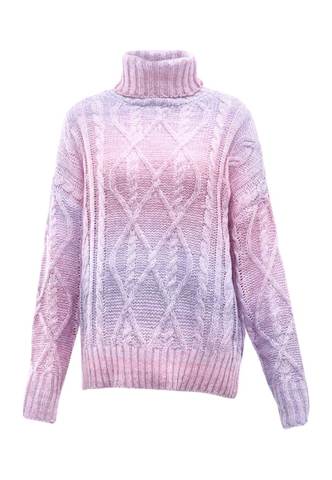 Mymo Rollkragenpullover Damen LILA WOLLWEISS - Image 1